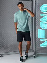 Seersucker Light Blue Half Sleeve T-Shirt