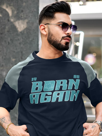 Again Navy, Light Grey Half Sleeve T-Shirt