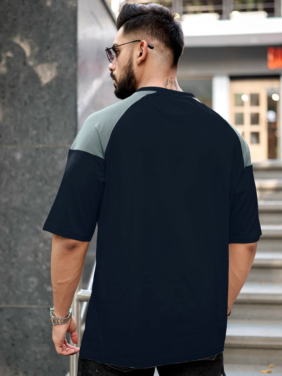 Again Navy, Light Grey Half Sleeve T-Shirt