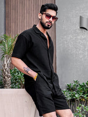 Cord Knit Textured Black Co-Ords