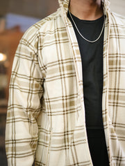 Checkered Biscuit Zipper Full Sleeve Shacket