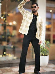 Checkered Biscuit Zipper Full Sleeve Shacket
