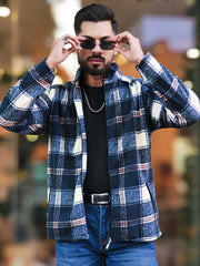 Checkered Black Zipper Full Sleeve Shacket