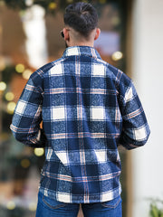 Checkered Black Zipper Full Sleeve Shacket