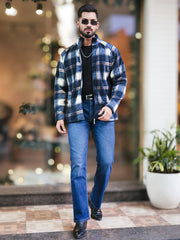 Checkered Black Zipper Full Sleeve Shacket