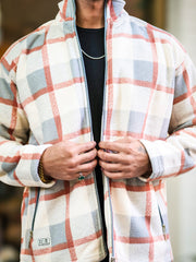 Checkered Onion Zipper Full Sleeve Shacket