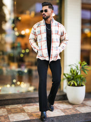 Checkered Onion Zipper Full Sleeve Shacket