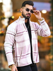 Checkered Sandal Zipper Full Sleeve Shacket