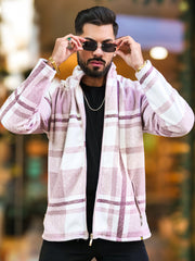 Checkered Sandal Zipper Full Sleeve Shacket