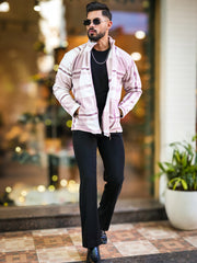 Checkered Sandal Zipper Full Sleeve Shacket