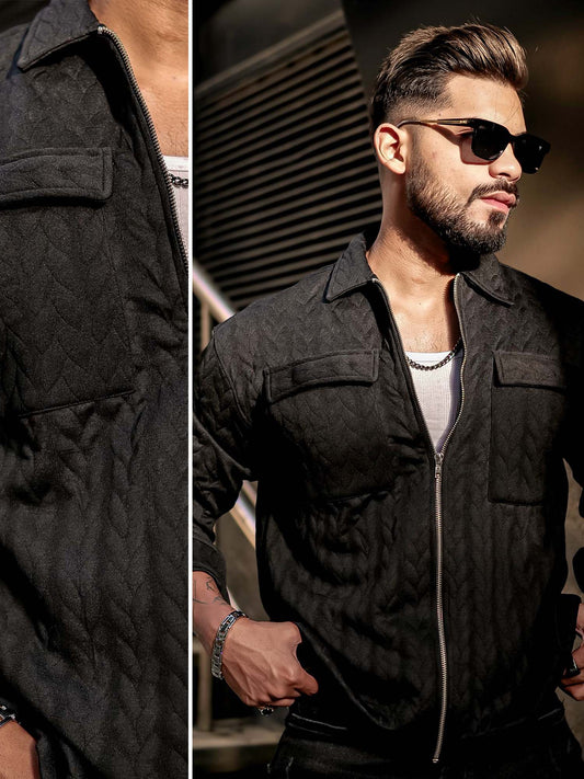 RippleWave Black Full Sleeve Shirt