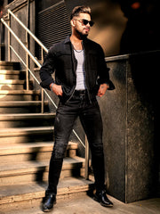 RippleWave Black Full Sleeve Shirt