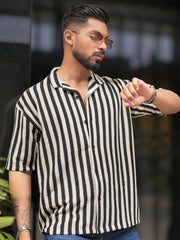 Waffle Flatknit Cotton Silver Grey Half Sleeve Shirt