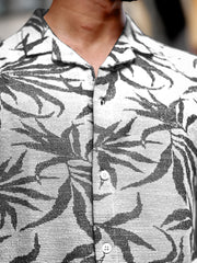 Quad Leaf Black Half Sleeve Shirt