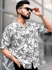 Quad Leaf Black Half Sleeve Shirt