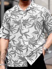 Quad Leaf Black Half Sleeve Shirt