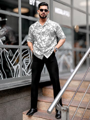 Quad Leaf Black Half Sleeve Shirt