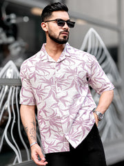 Quad Leaf Lavender Half Sleeve Shirt