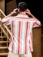 BARCODE STRIPE RUST Half Sleeve Shirt