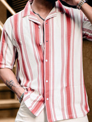 BARCODE STRIPE RUST Half Sleeve Shirt