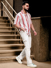 BARCODE STRIPE RUST Half Sleeve Shirt