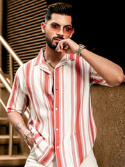 BARCODE STRIPE RUST Half Sleeve Shirt