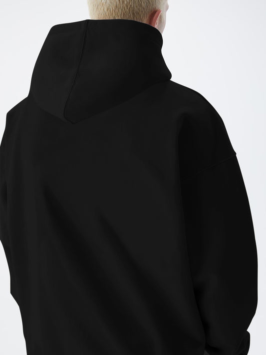 Cozy Cut  Pull Over Black Full Sleeve Sweatshirt
