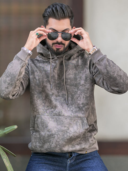 Cloud Printed Dark Green Full Sleeve Sweatshirt