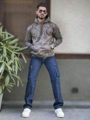 Cloud Printed Dark Green Full Sleeve Sweatshirt