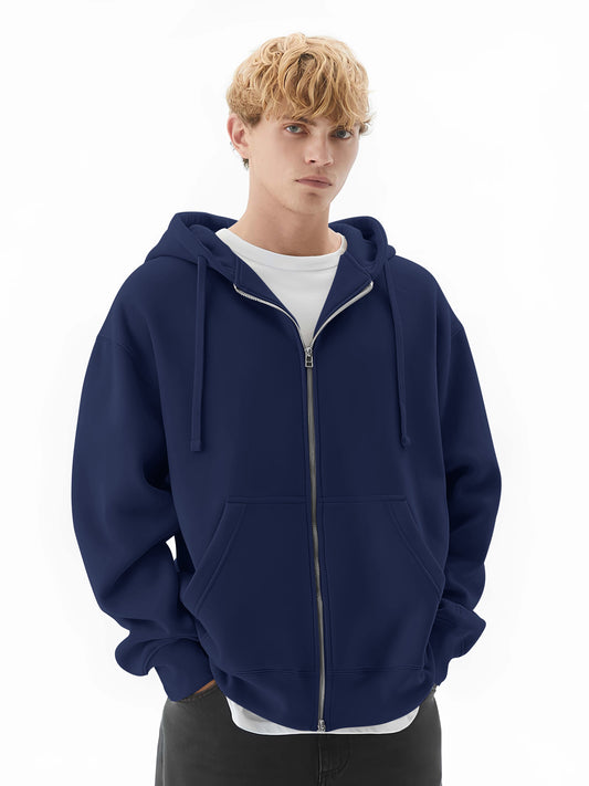 Monochrome Navy Cozy Cut Hoodie Full Sleeve Sweatshirt