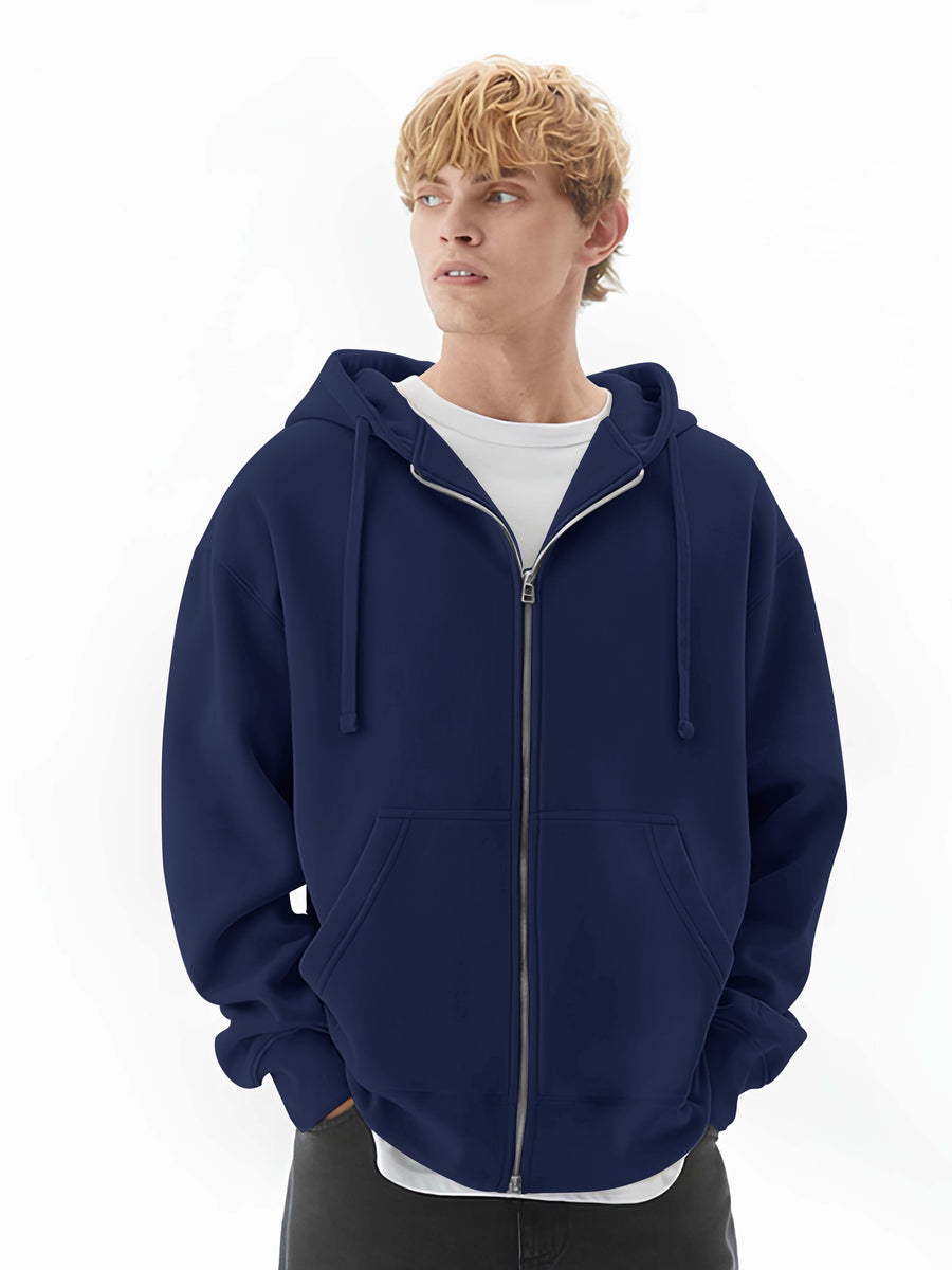 Navy full sleeve monochrome cozy cut sweatshirt for men - view 2