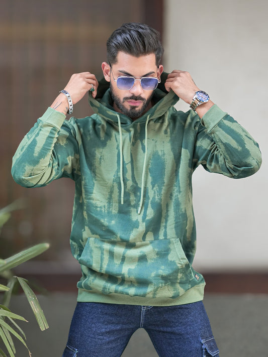 Splatter Spray Wave Green Full Sleeve Sweatshirt