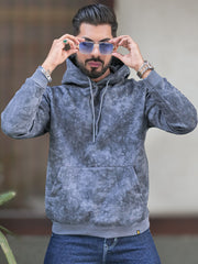 Cloud Printed Light Grey Full Sleeve Sweatshirt