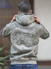 Cloud Printed Olive Full Sleeve Sweatshirt