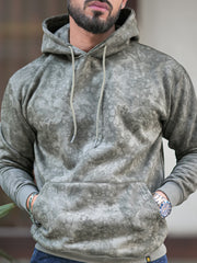 Cloud Printed Olive Full Sleeve Sweatshirt