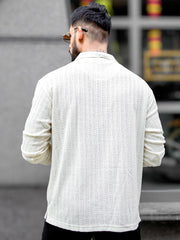 TeraKnit Half White Full Sleeve Polo T-Shirt