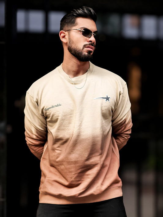 Unpredictable Beige Full Sleeve Sweatshirt