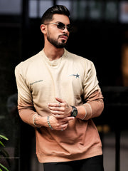 Unpredictable Beige Full Sleeve Sweatshirt