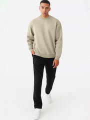 Cozy Cut Solid Biscuit Full Sleeve Sweatshirt
