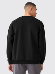 Cozy Cut Solid Black Full Sleeve Sweatshirt