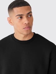 Cozy Cut Solid Black Full Sleeve Sweatshirt