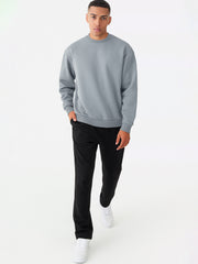 Cozy Cut Solid Light Grey Full Sleeve Sweatshirt