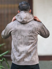 Cloud Printed DarkGreen Zipper Full Sleeve Sweatshirt