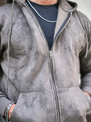 Cloud Printed DarkGreen Zipper Full Sleeve Sweatshirt