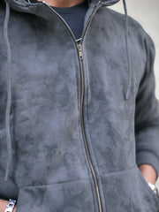 Cloud Printed LightGrey Zipper Full Sleeve Sweatshirt