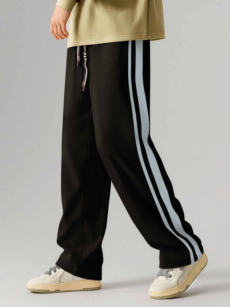 Black doubledrive baggy trackpant for men