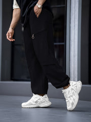 Utility Zipper Black Trackpant