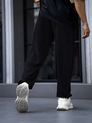 Utility Zipper Black Trackpant