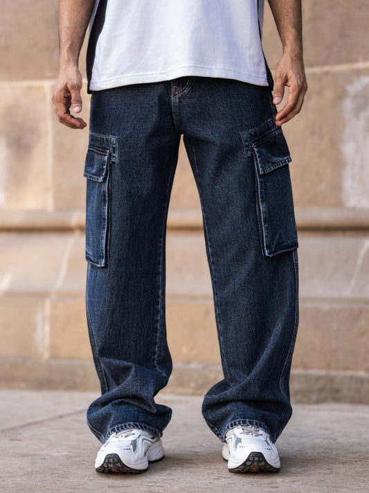 Baggy Navy Cargo Denim
