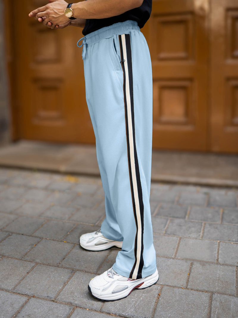 Light Grey twinline tape trackpant for men